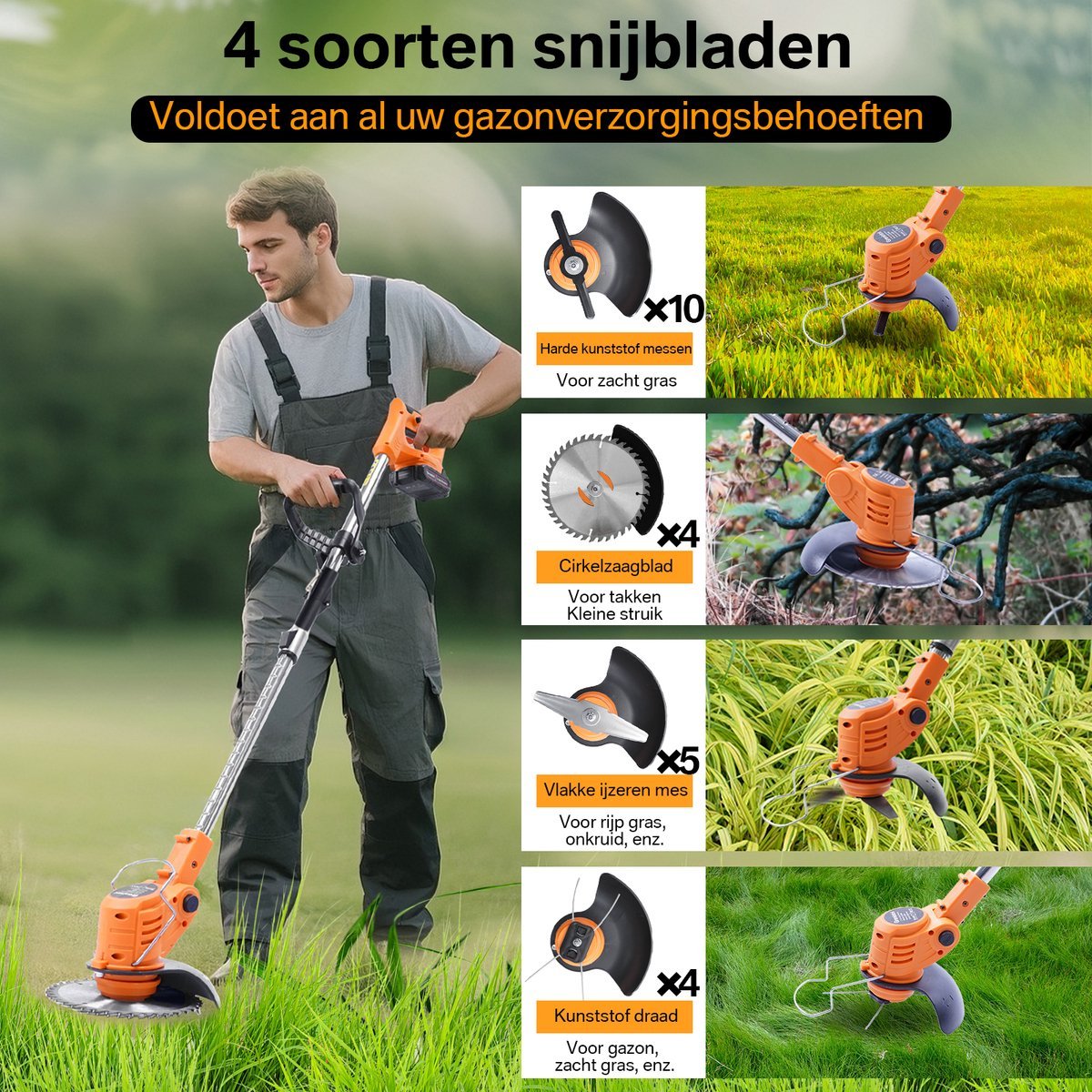 Grenintol 4-in-1 21V grastrimmer