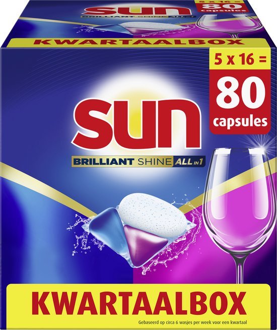 Sun Brilliant Shine All-in-1 80 stuks vaatwastabletten
