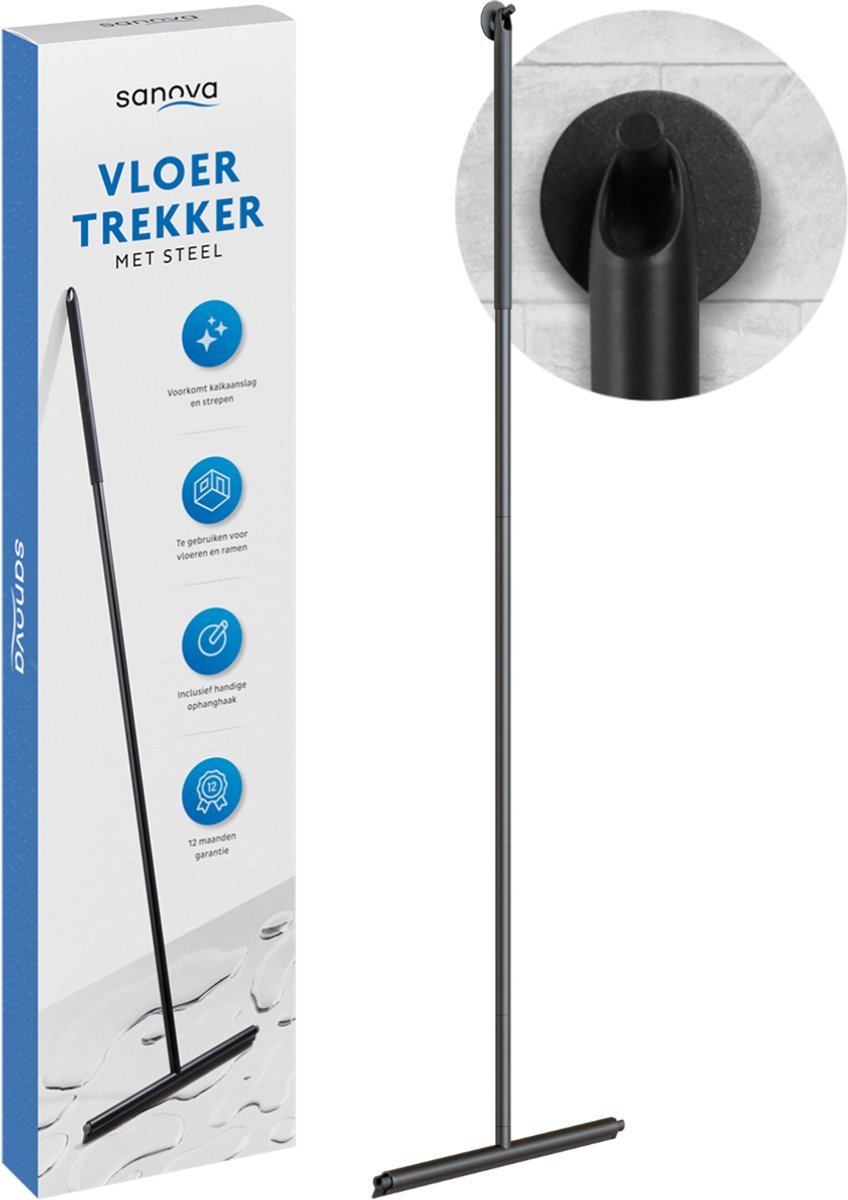 Sanova Luxe Vloertrekker met Steel douchewisser