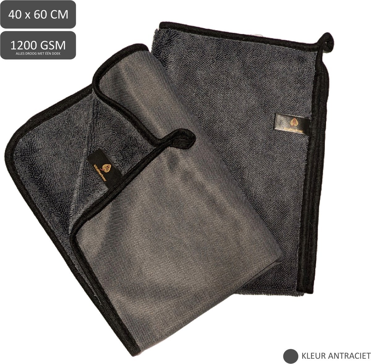 VitalHarbour 2-pack Zwart droogdoek-badkamer
