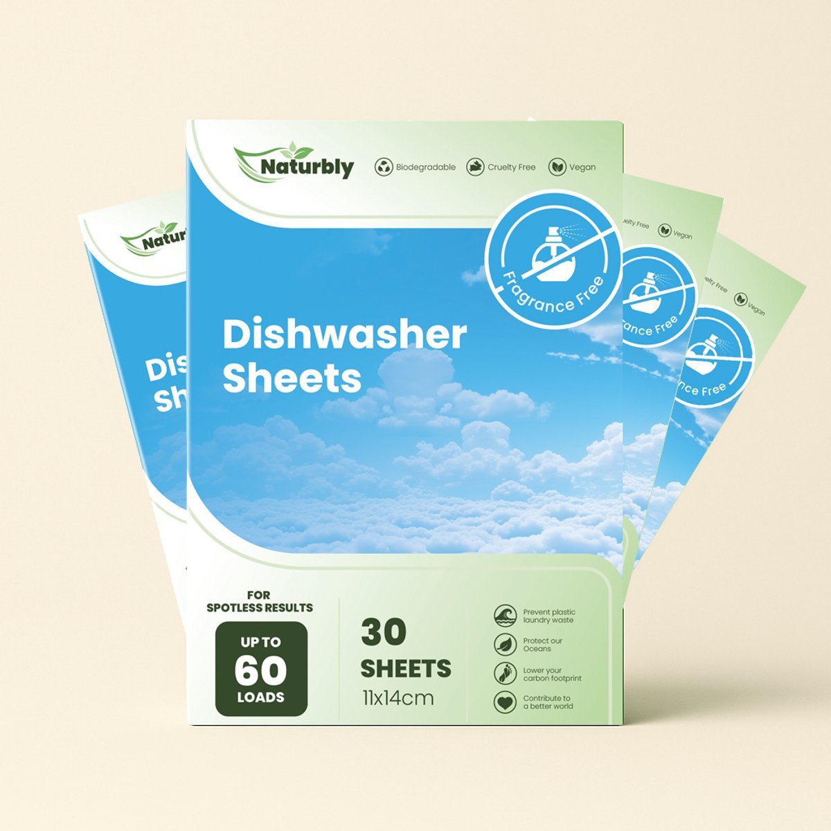 Naturbly Fragrance Free vaatwasstrips