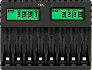 Ninzer Batterij Oplader 8x AA/AAA batterijlader