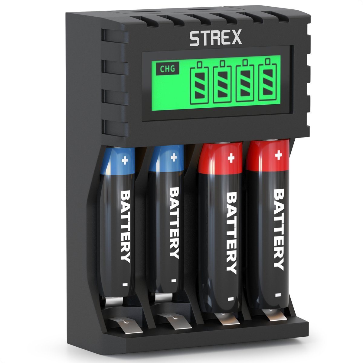 Strex Batterijoplader AA/AAA batterijlader