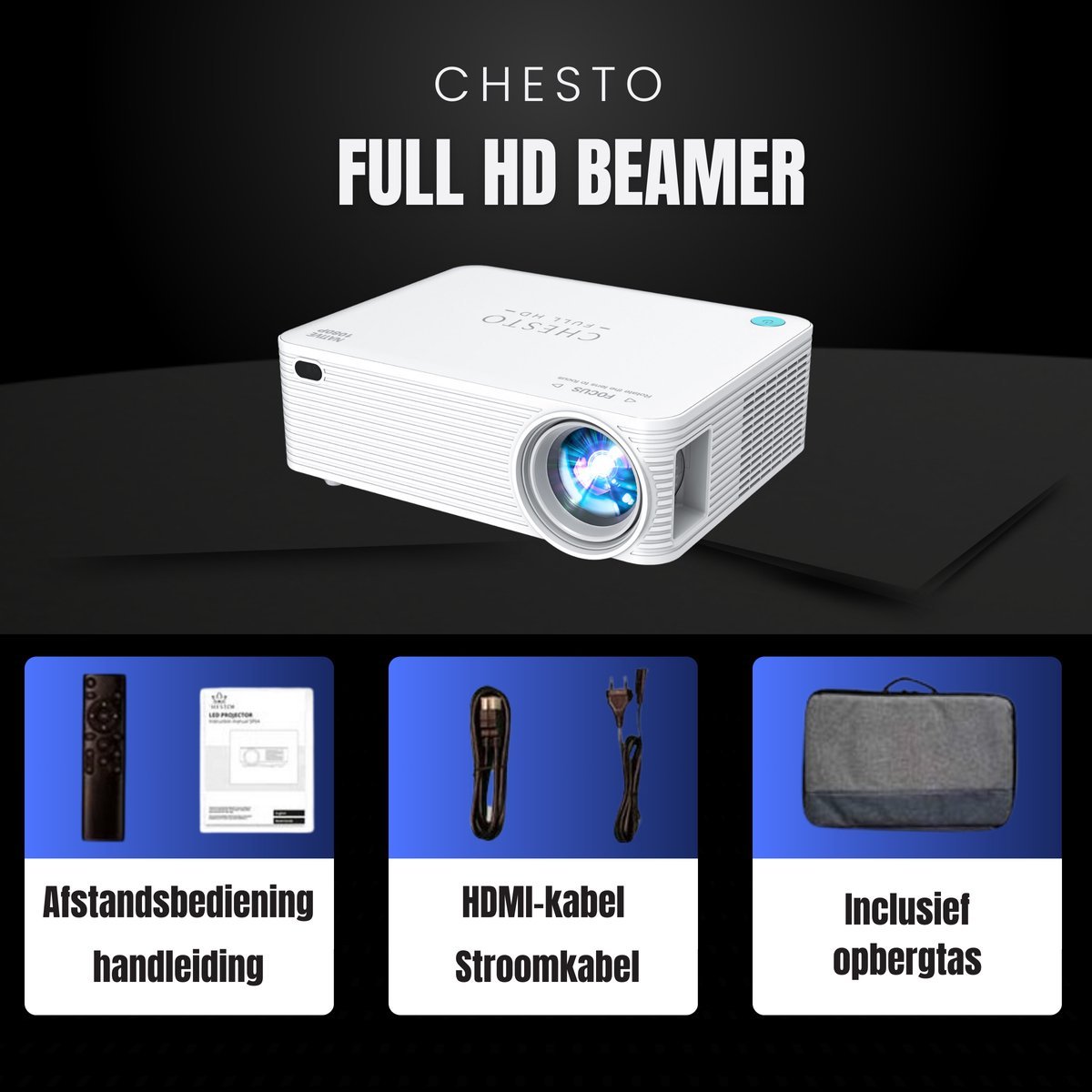 Chesto Beamer Full HD beamer-voor-thuis