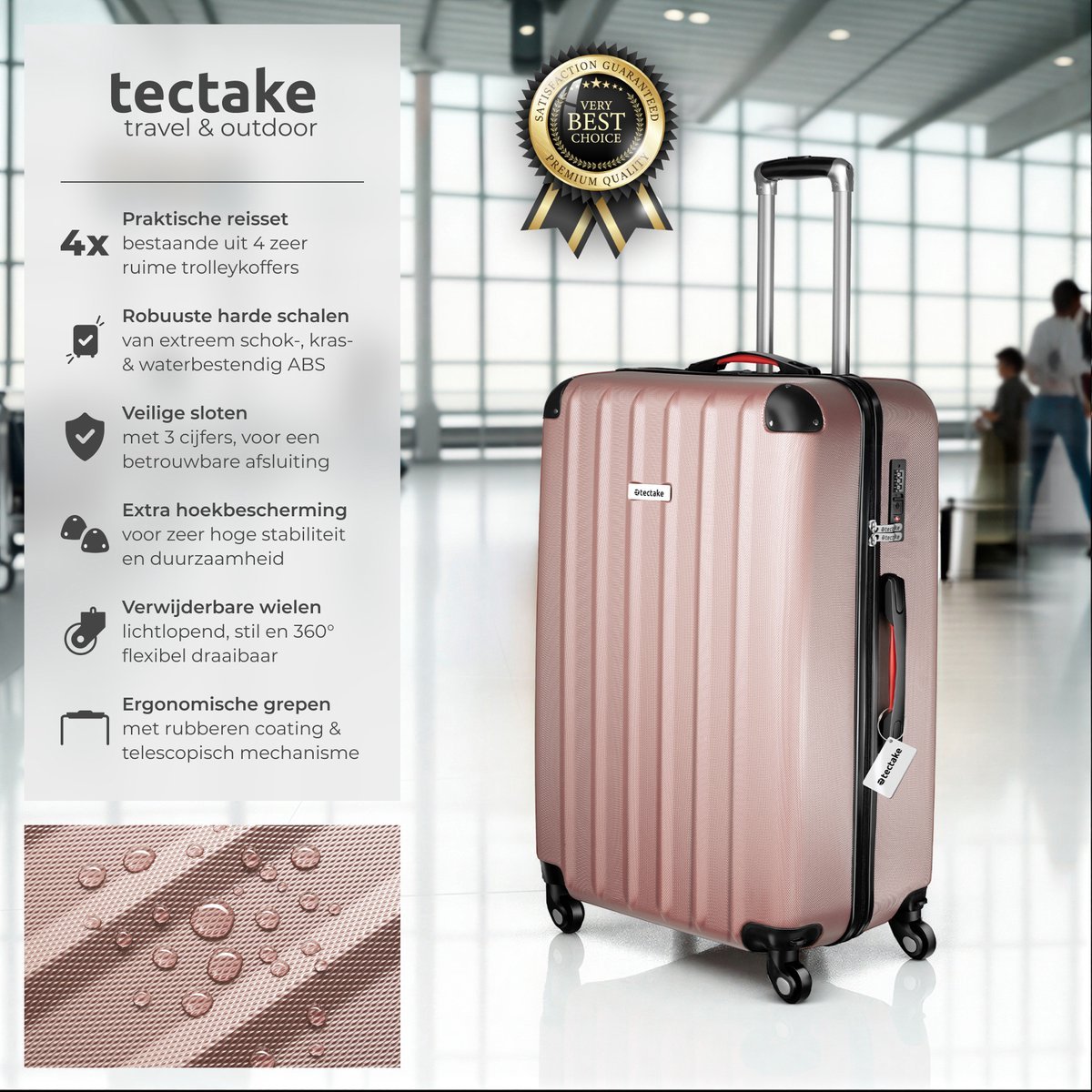 tectake Cleo 4-delig kofferset
