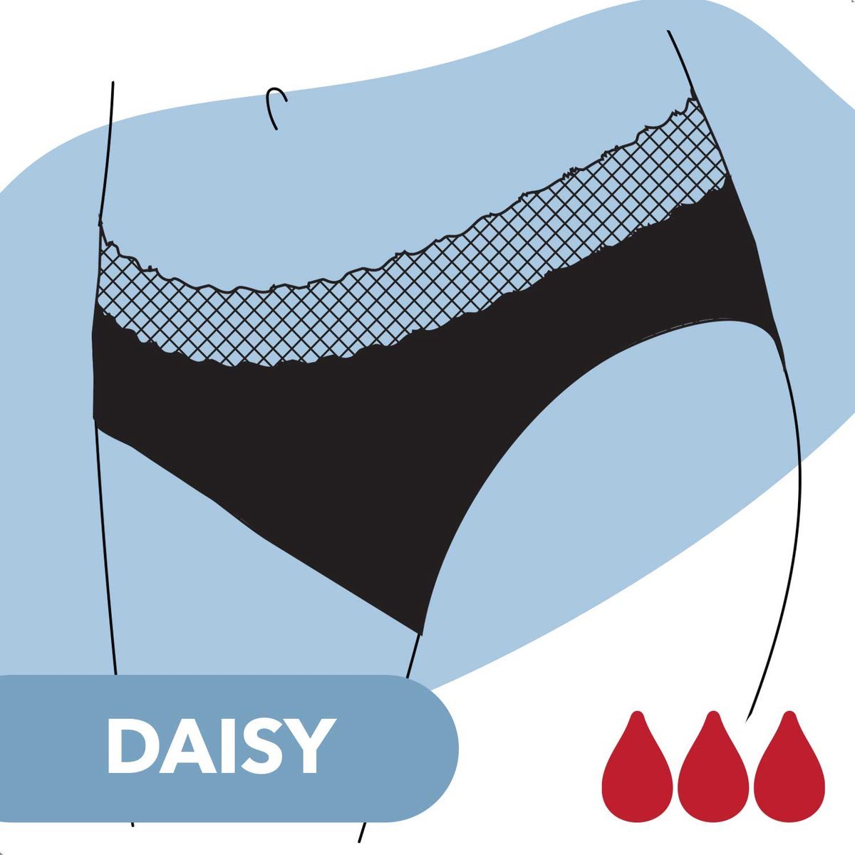 Bamboozy Mid Heup 4-laags menstruatie-ondergoed