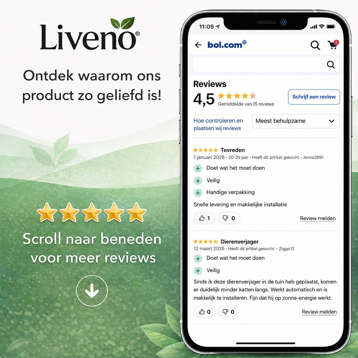 Liveno Ultrasone Dierenverjager muizenverjager