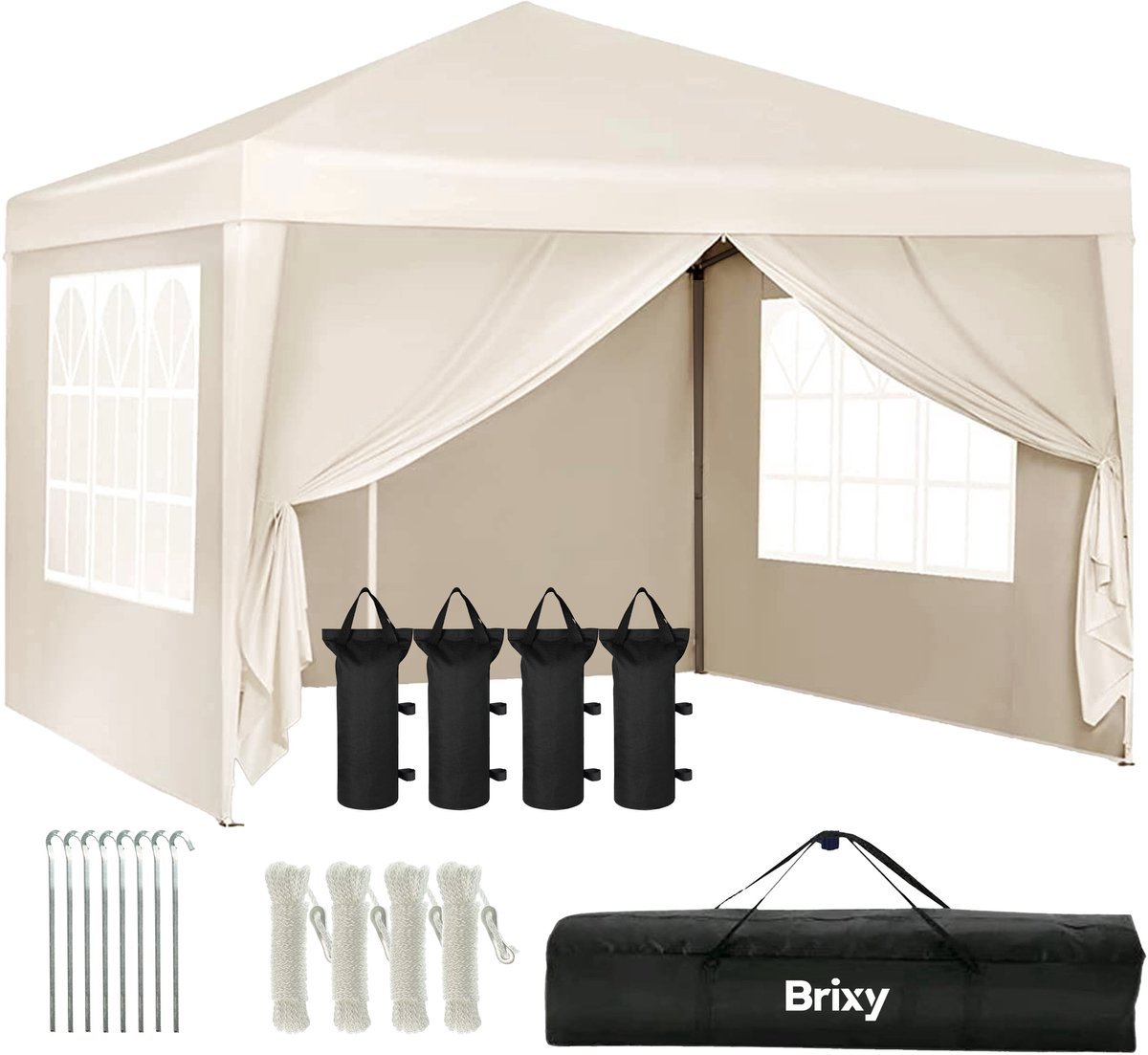 Brixy Partytent 3x3 met Zijwanden