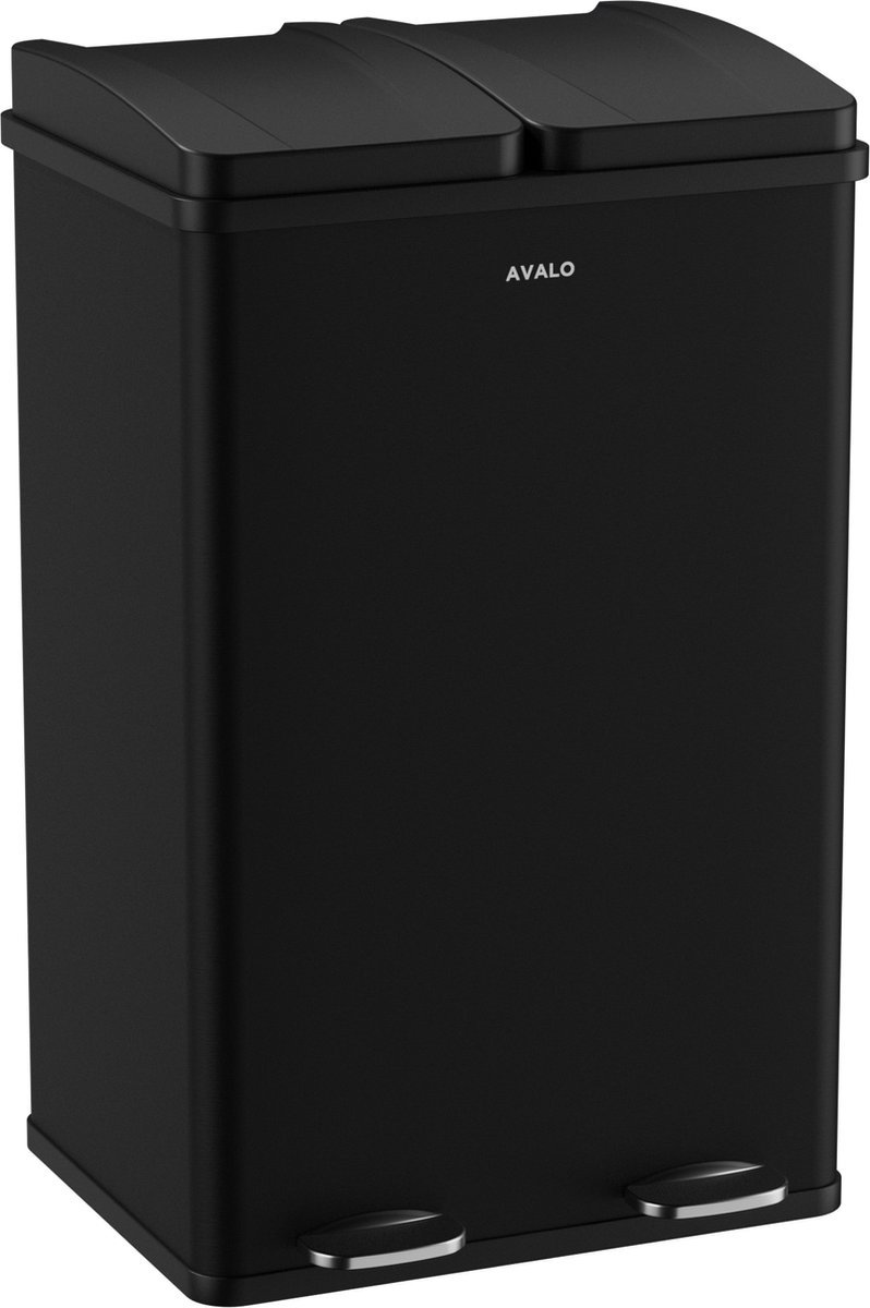 Avalo RVS Recyclebak 2-vaks prullenbak
