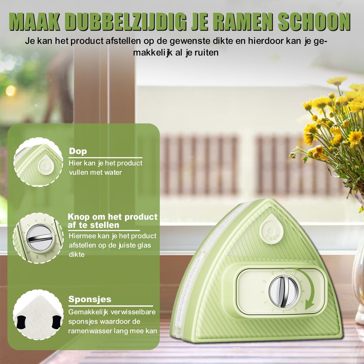 TibaGoods Ramenwasser Ruitenreiniger Pro raamwisser
