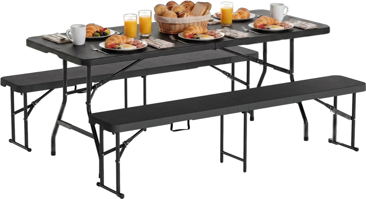 LifeGoods Inklapbare Picknickset tuintafel