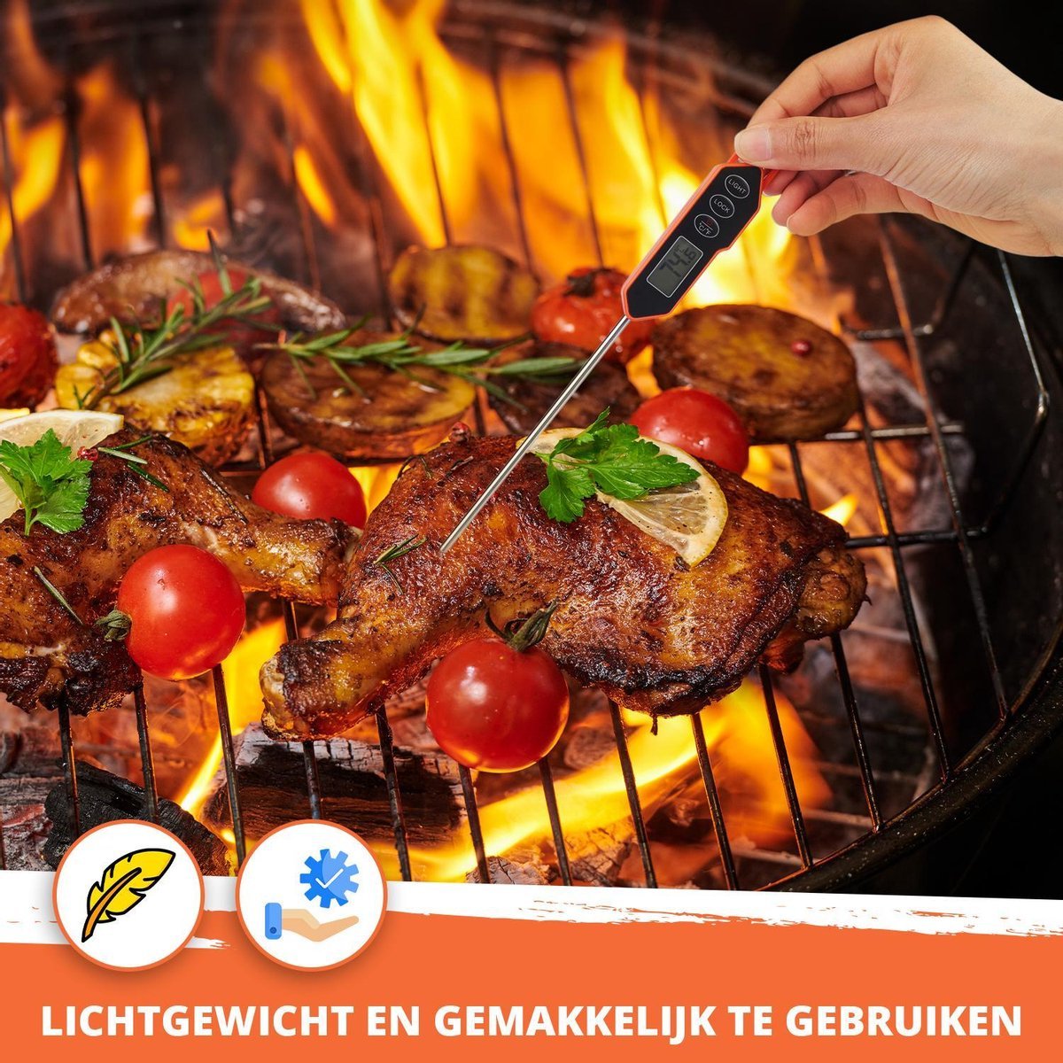 Mancor Voedselthermometer RVS vleesthermometer