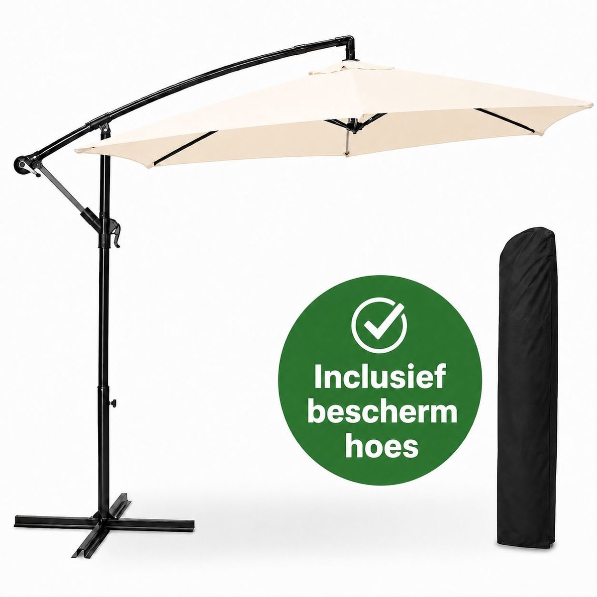 Brixy Zweefparasol met Beschermhoes