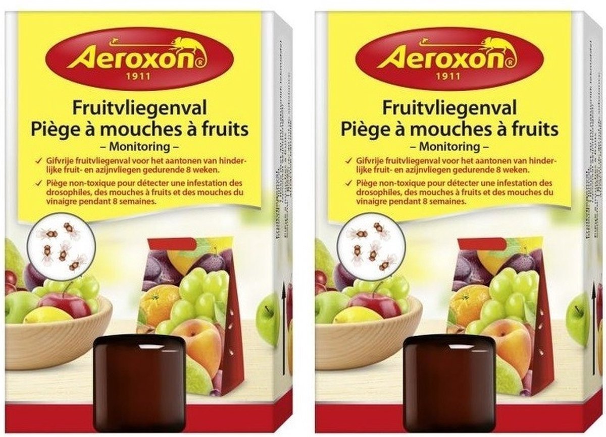 Aeroxon Fruitvliegenval 2x 40 ml fruitvliegjes-vanger