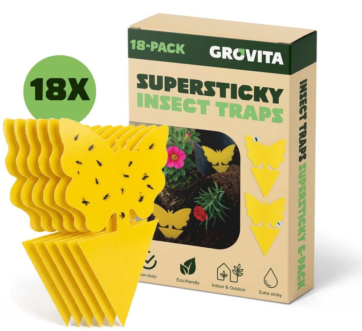 Grovita Plakstrips Vlindervorm fruitvliegjes-vanger