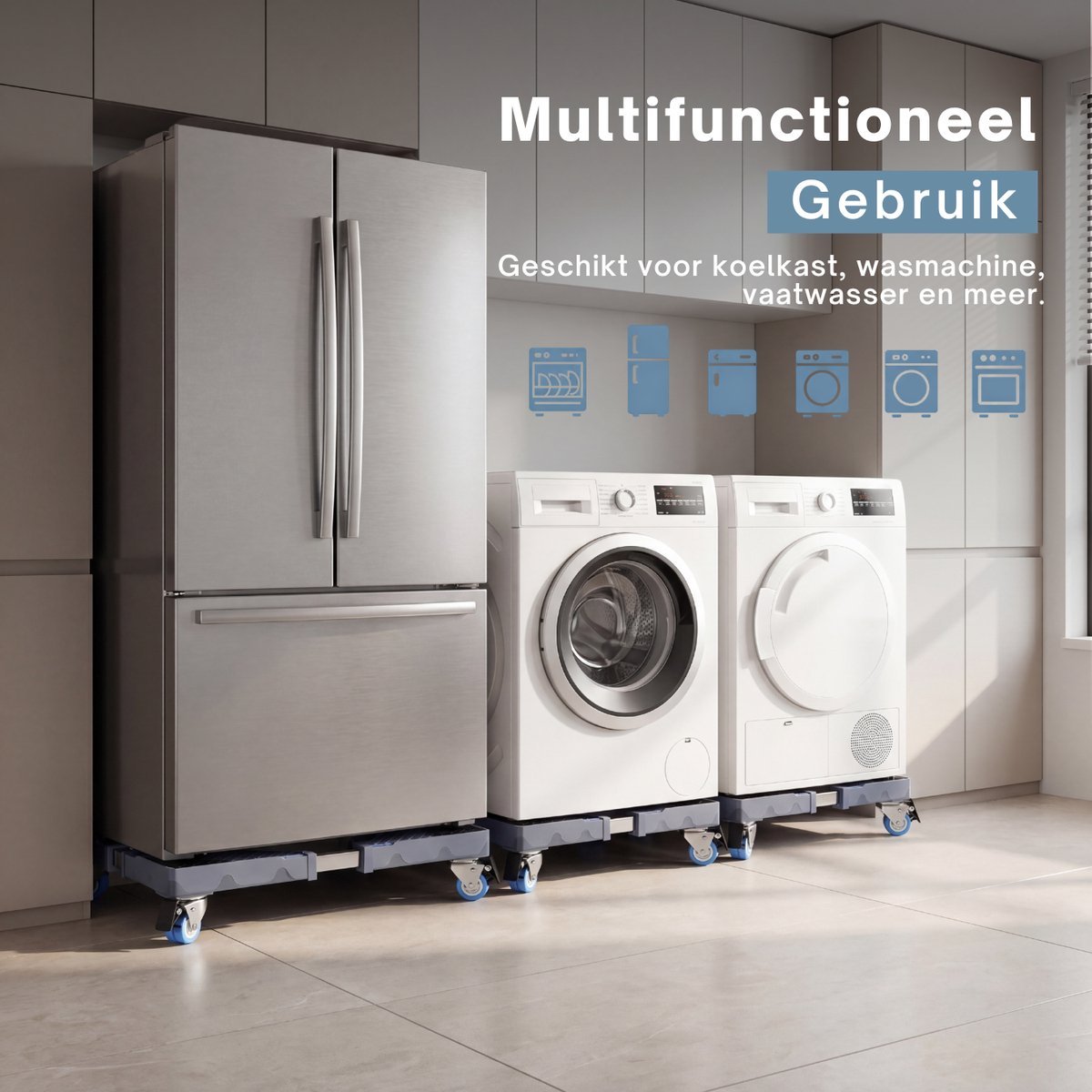 VanDijck Verhoger op Wielen wasmachine-verhoger