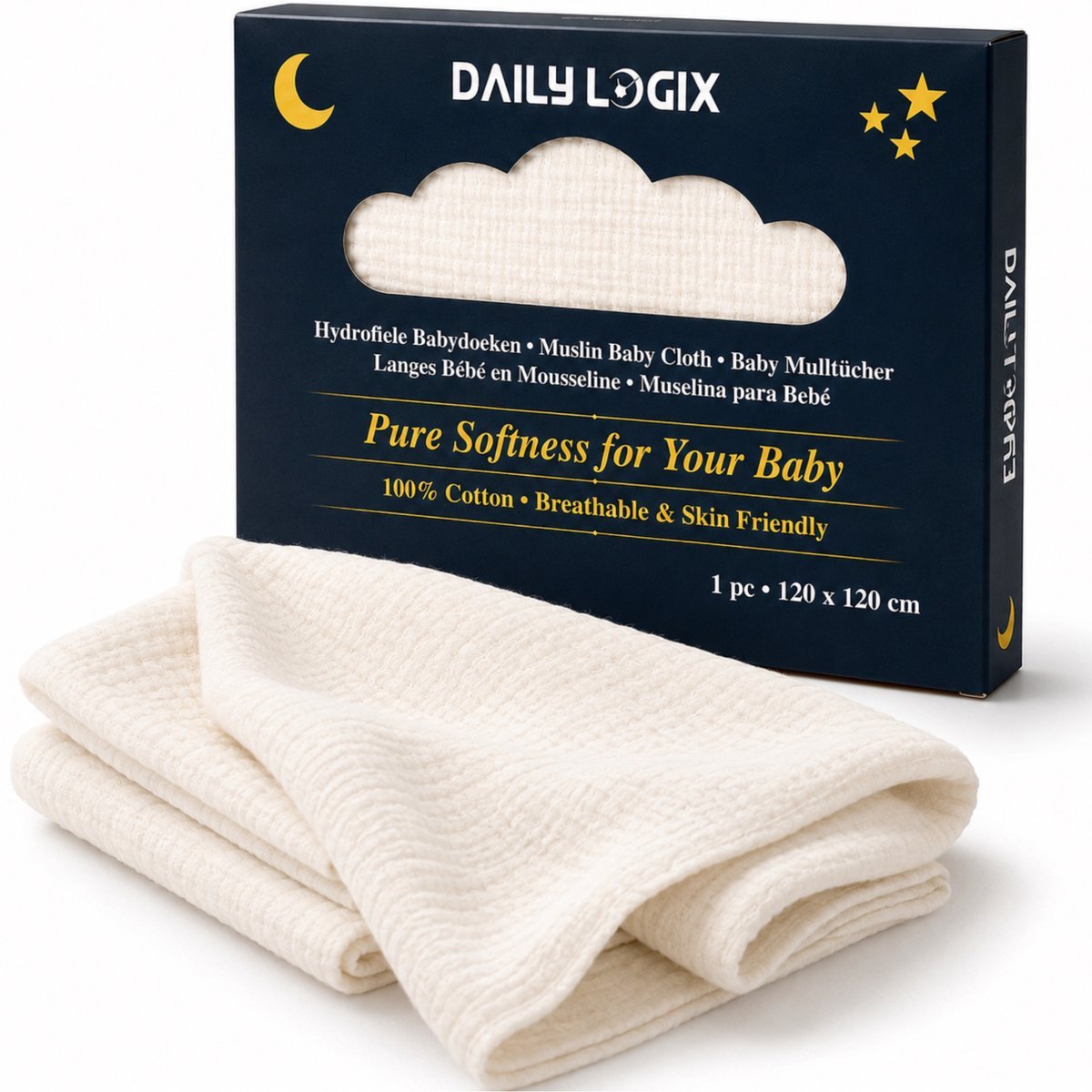 Daily Logix Hydrofiele Doek 120×120 cm hydrofiele-doeken