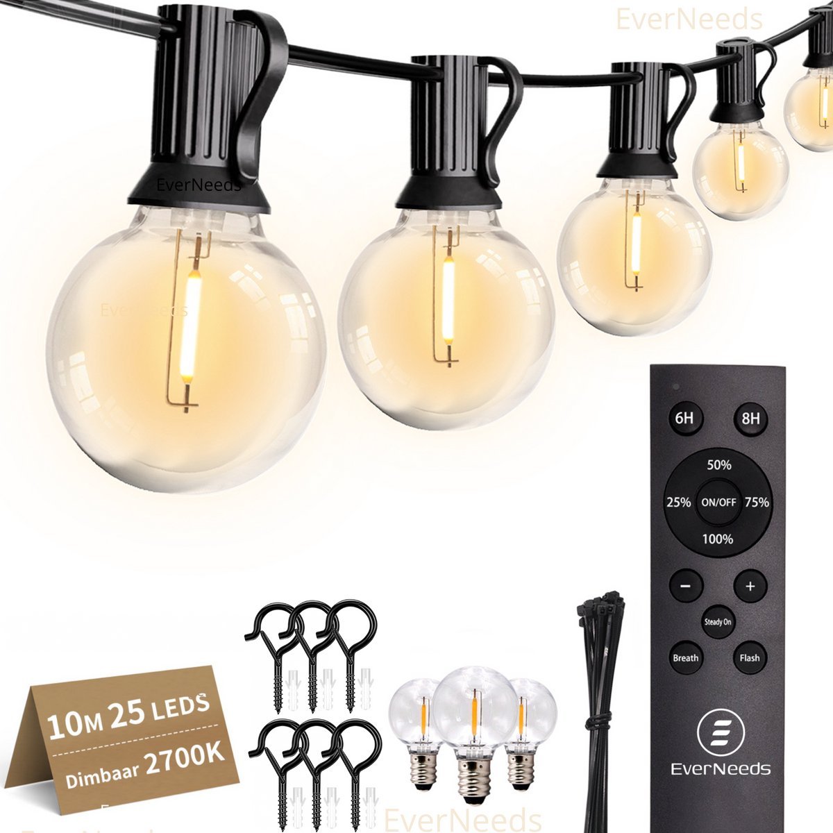EverNeeds G40 Prikkabel 10m lichtsnoer-buiten