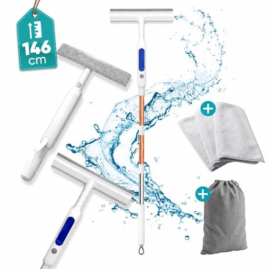 TibaGoods 4-in-1 Raamwisser met Telescoopsteel raamwisser