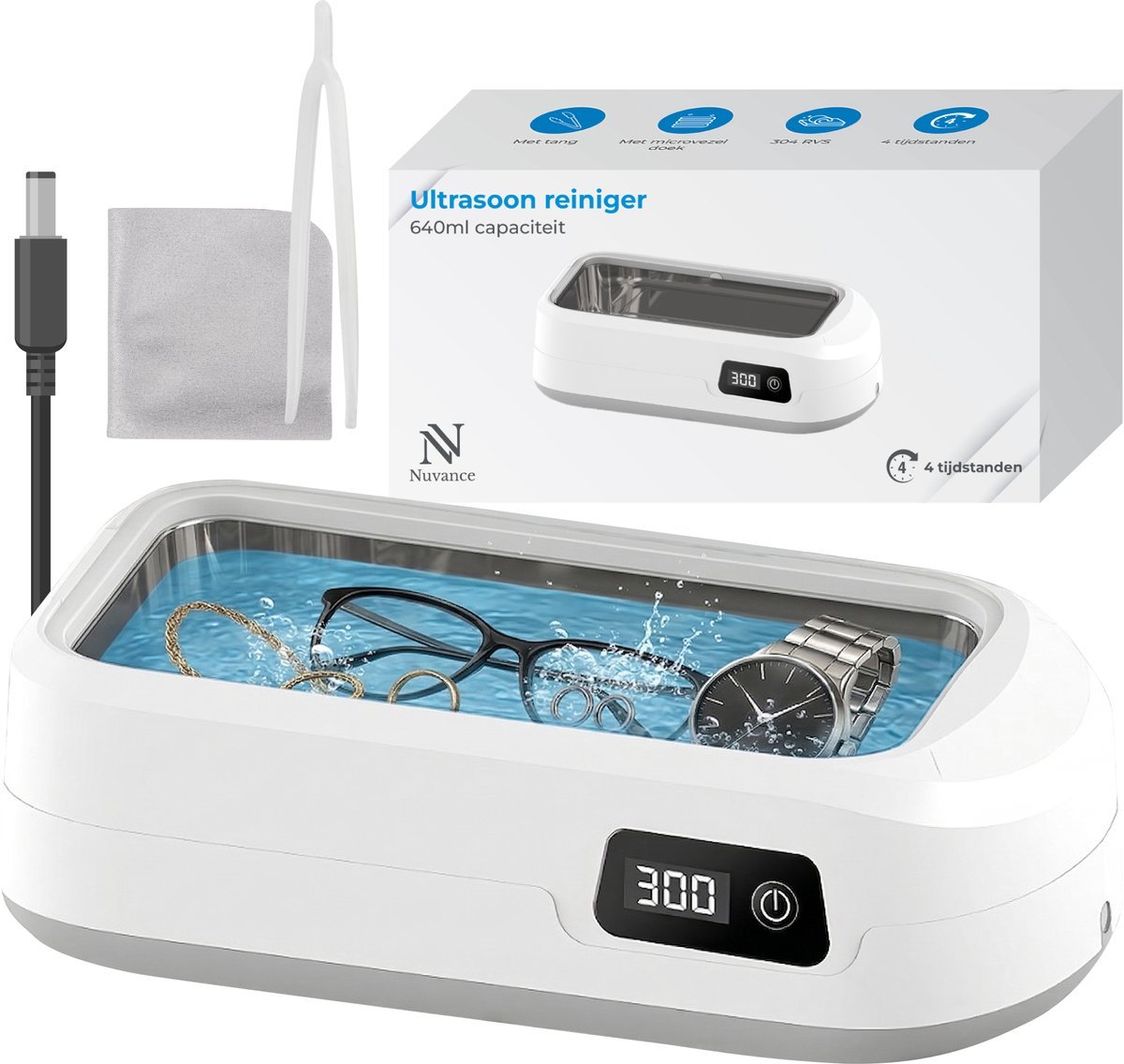 Nuvance Ultrasoon Reiniger 640 ml ultrasoon-reiniger