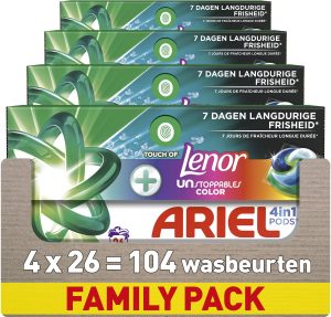 Ariel 4in1 Pods +Touch of Lenor wasmiddel